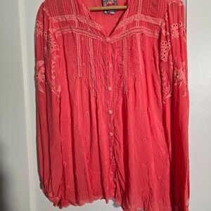 Johnny Was Embroidered Summer Top